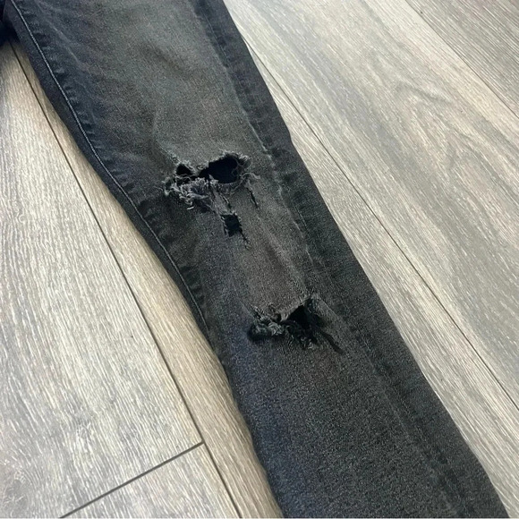 AGOLDE Dark Gray Distressed High Waist 5 Pocket Skinny Jeans Womens sz 24 - Picture 2 of 6